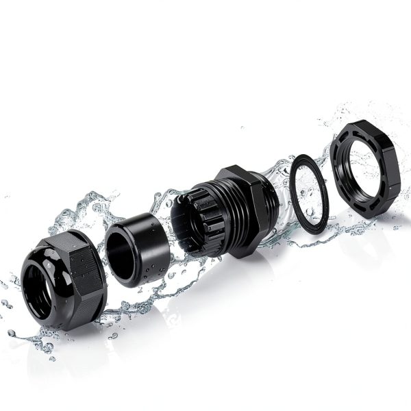 LeMotech 5 Pack NPT 1/2" Cable Glands Waterproof Adjustable 6-12mm Cable Connectors Black Nylon Joints with Gaskets-2