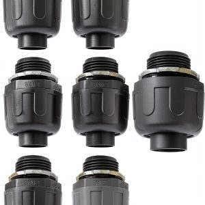 6Pcs 3/4 Inch NPT Liquid Tight Connector Nonmetallic Straight Electrical Conduit Connector Fitting, UL Listed PVC Flexible Conduit Fittings-0