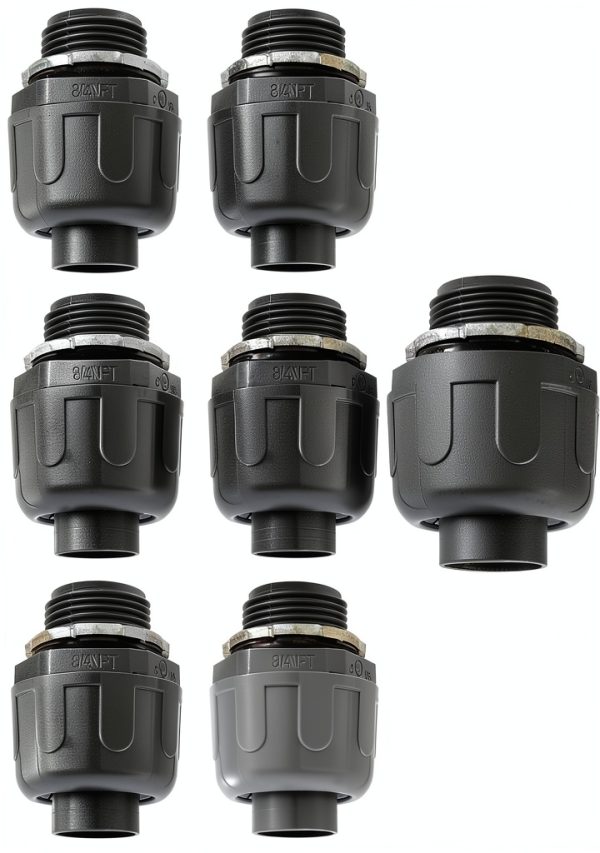 6Pcs 3/4 Inch NPT Liquid Tight Connector Nonmetallic Straight Electrical Conduit Connector Fitting, UL Listed PVC Flexible Conduit Fittings-0