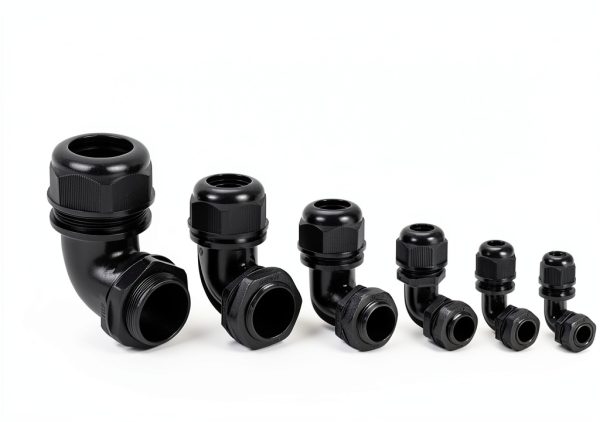 LeMotech M12 Cable Gland 90° Adjustable Nylon Strain Relief 6pcs Black-5