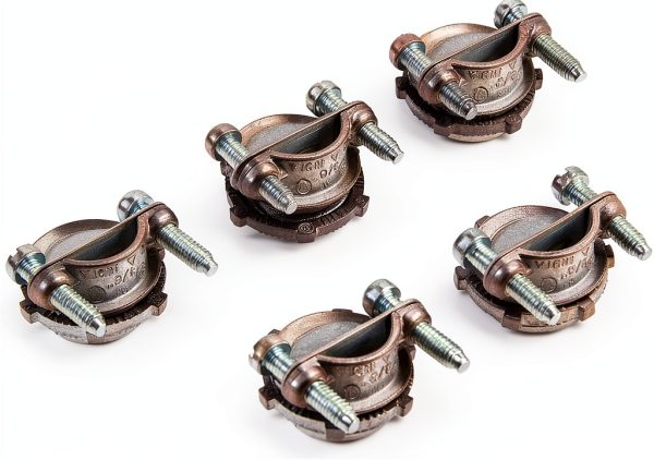 Hubbell-Raco 2711B5 Squeeze NMSC Cable Connector – Zinc, 5‑Pack-0